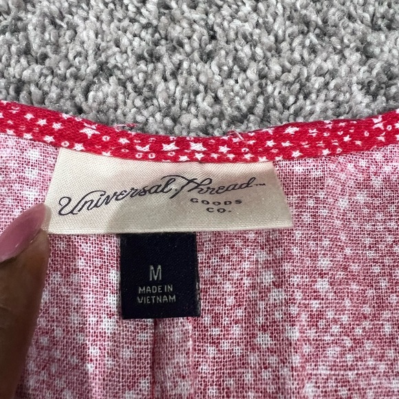 Universal Thread Red Linen Blend Stars Paisley Mini A Line Dress Size Medium - Picture 5 of 13